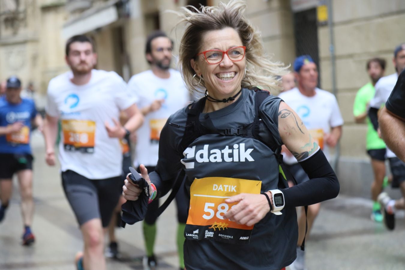 Los corredores, a su paso por la Parte Vieja