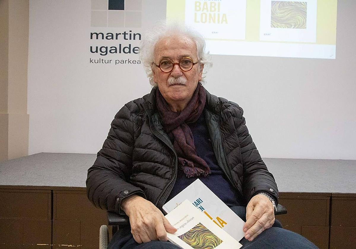 Joan Mari Irigoien, en la presentación de su libro de poemas el pasado año