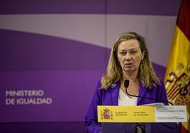 Victoria Rosell durante su comparecencia pública.