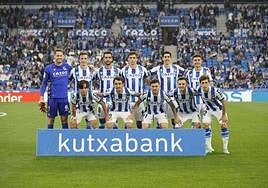 Alineación que Imanol Alguacil sacó contra el partido que la Real Sociedad jugó contra el Almería en el Reale Arena, con Remiro, Pacheco, Merino, Le Normand, Fernández, Zubimendi, Kubo, Oyarzabal, Silva, Gorosabel y Aihen.