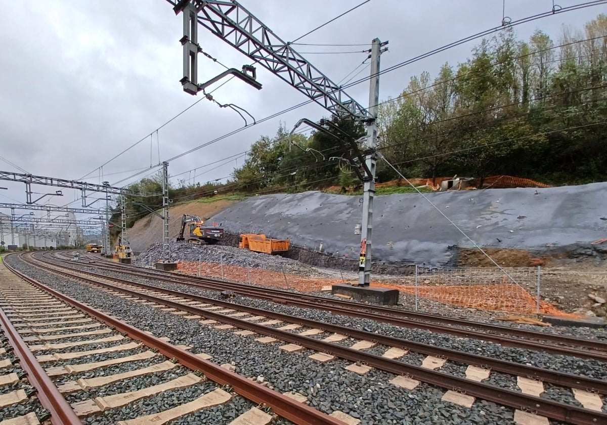 Obras de Adif que se están llevando a cabo en la zona de Lezo.