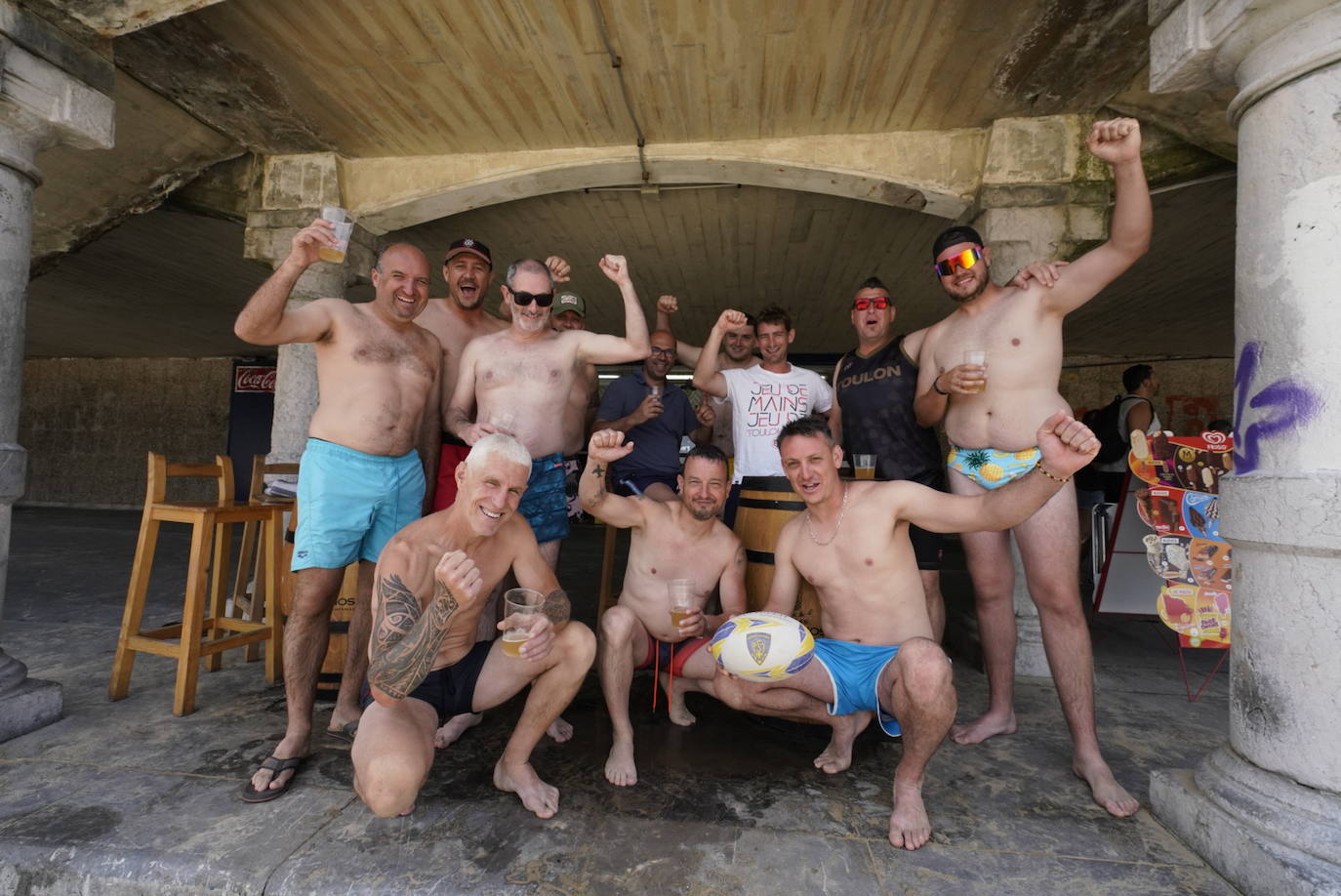 Los aficionados franceses, en Donostia