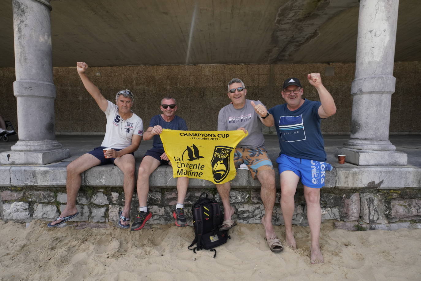 Los aficionados franceses, en Donostia