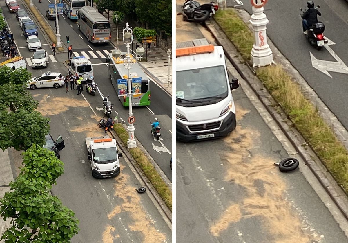 El accidente entre un coche y un vehículo ha ocurrido a las 7.15 horas en la Avenida de Navarra, sentido Irun.