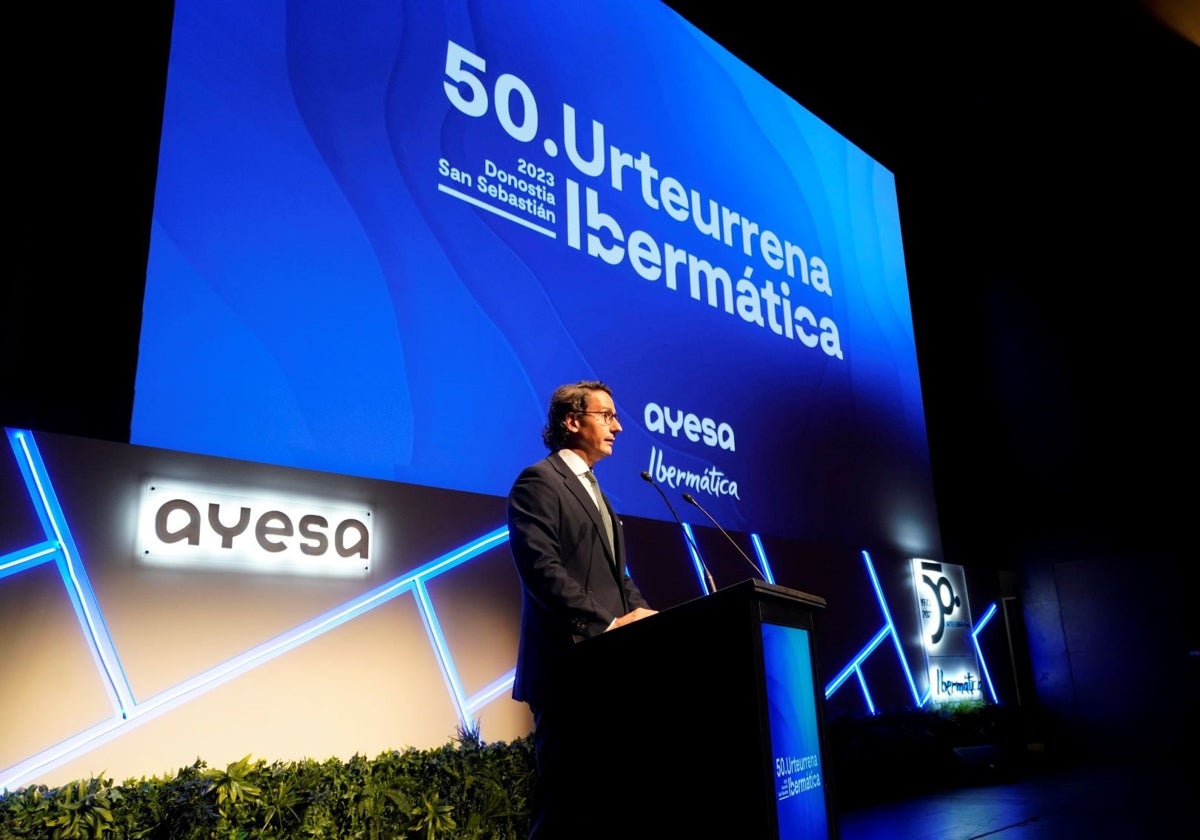 El CEO de Ayesa, José Luis Manzanares Abásolo, en un reciente acto de Ibermática en Donostia.