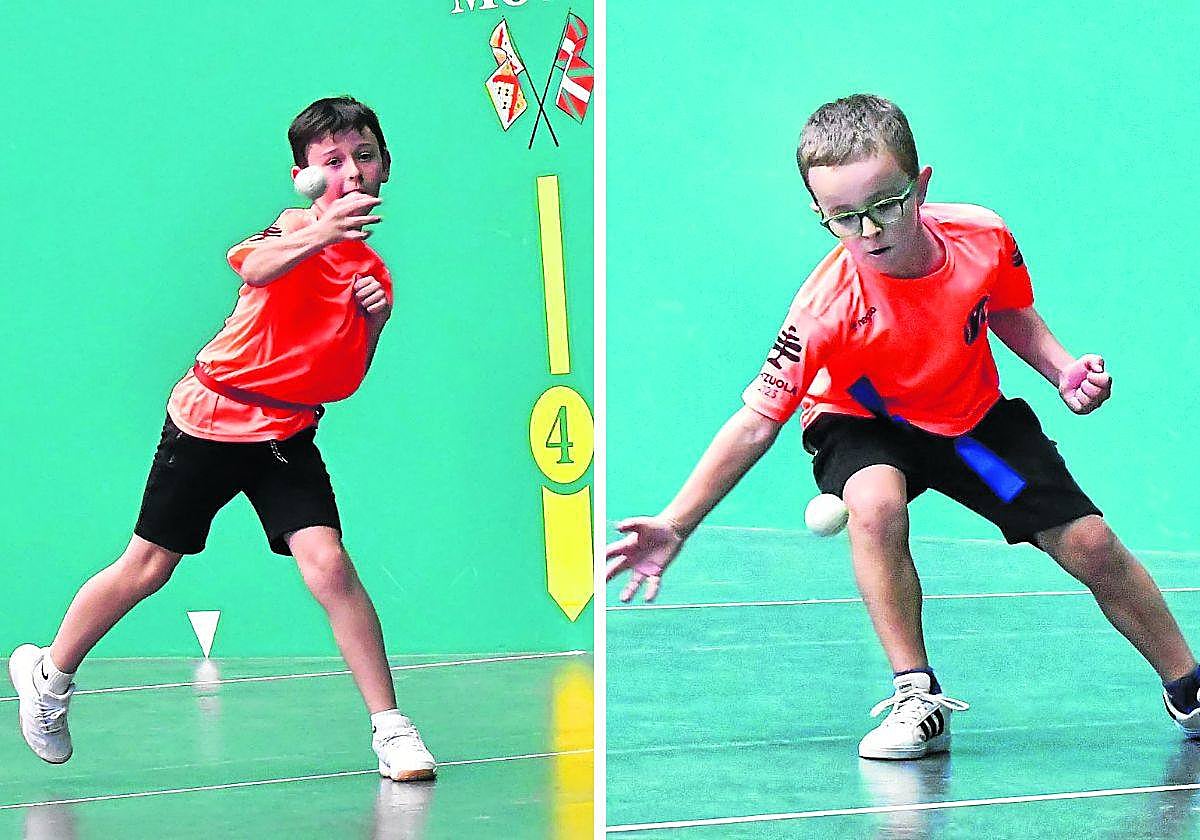 Canteranos durante una de las competiciones que organiza la escuela de pelotaris de Olalde.