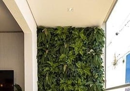 Jardín vertical en balcón pequeño.