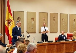 El presidente de la FVT, Tomás Caballero, en su intervención en el Congreso de los Diputados.