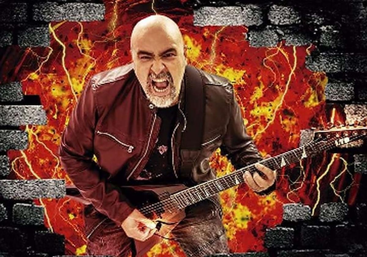 Patxi Luque en el cartel para el concierto de mañana.