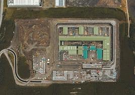 Imagen de este julio de las obras de la futura cárcel de Zubieta en Eskuzaitzeta.