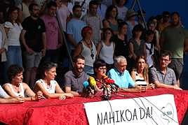 UEMAko ordezkariek agerraldia egin zuten ostiralean Usurbilen.