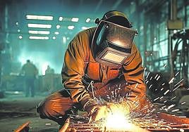 Un trabajador de una empresa manufacturera