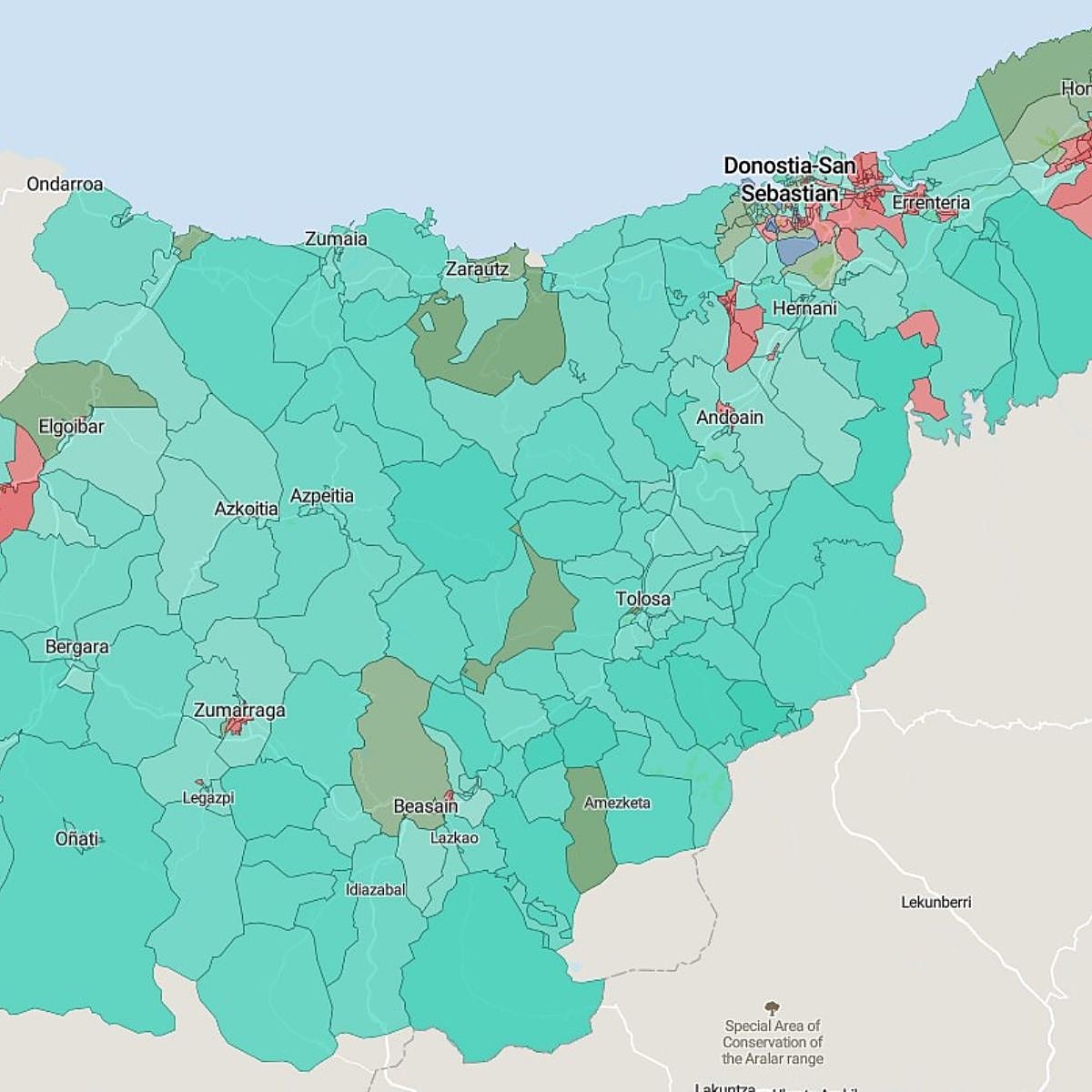 Así se ha votado en cada localidad de Gipuzkoa, calle a calle