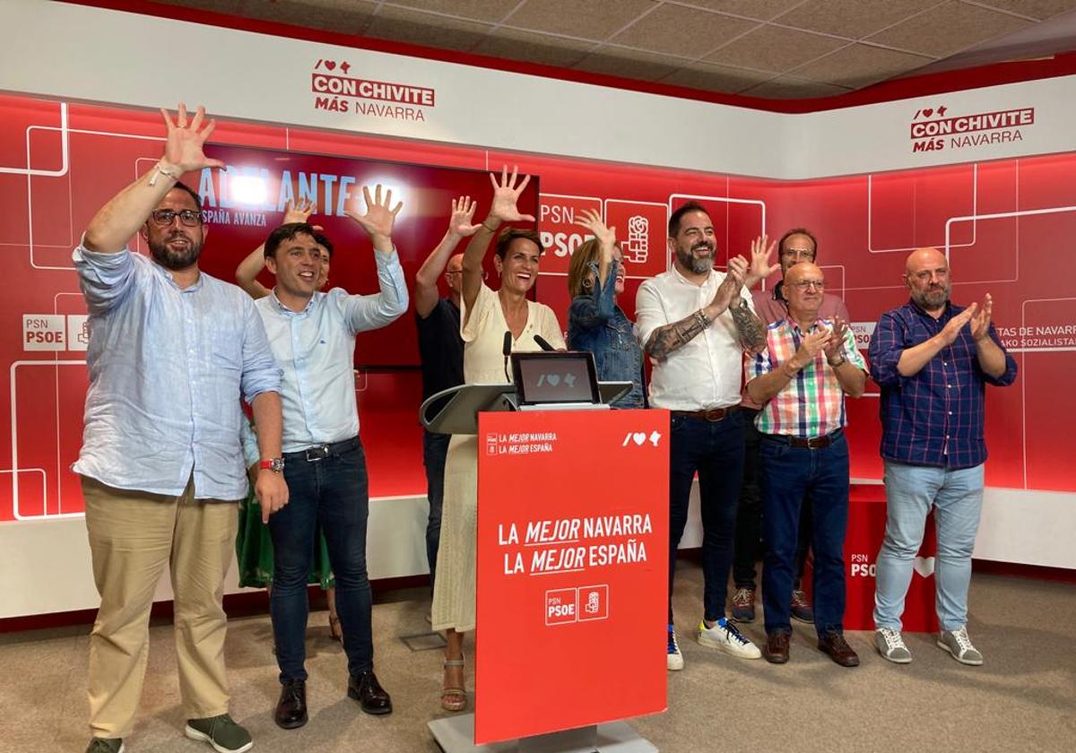 Los socialistas navarros, con Chivite a la cabeza.