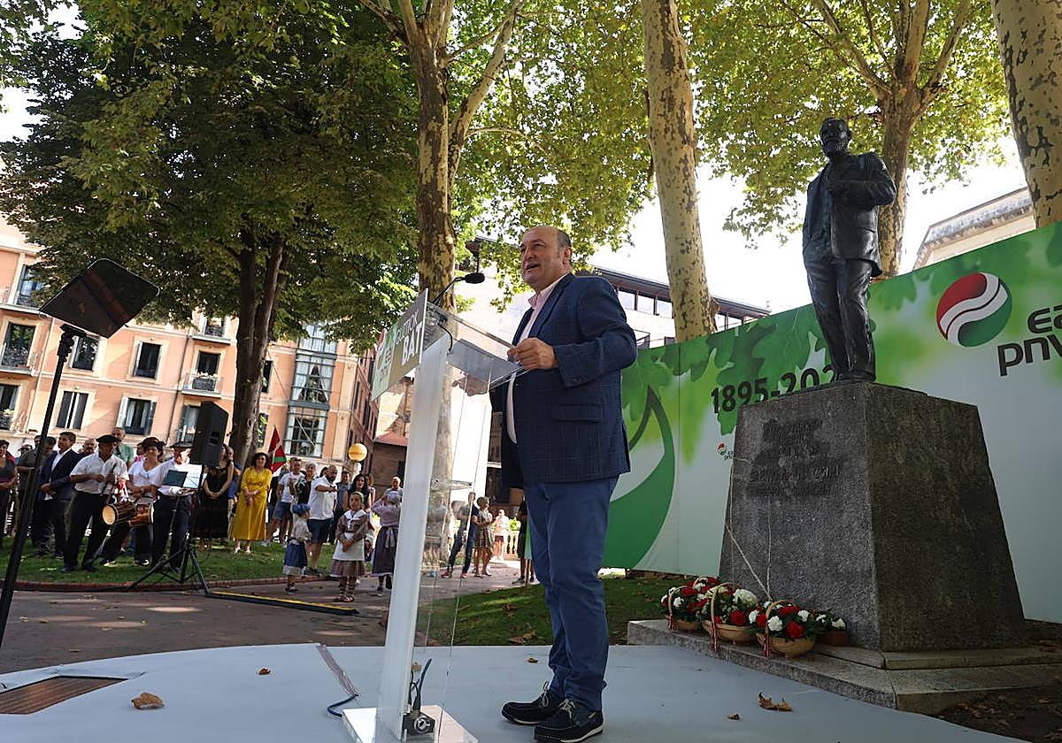 Ortuzar, este sábado durante el acto del 128 aniversario del PNV en Bilbao