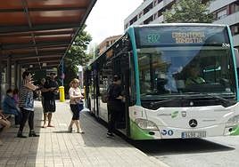 Parada de autobús en Errenteria.