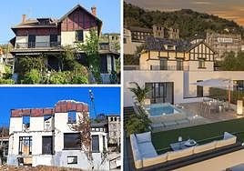 La villa Maria del Carmen antes de la intervención, la casa una vez vaciada y cómo quedarán las nuevas viviendas.