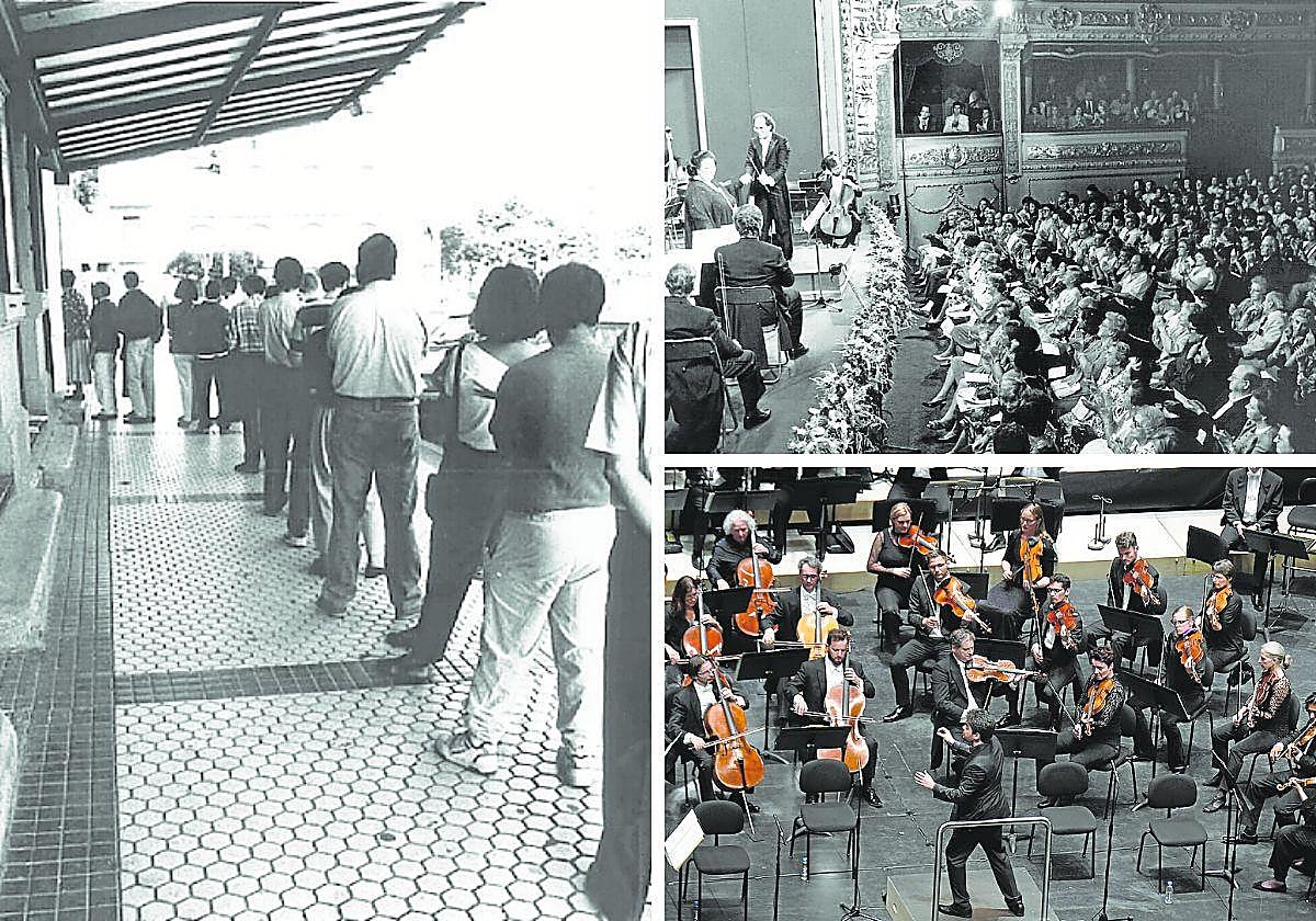 Colas frente al Victoria Eugenia, en julio de 1992.