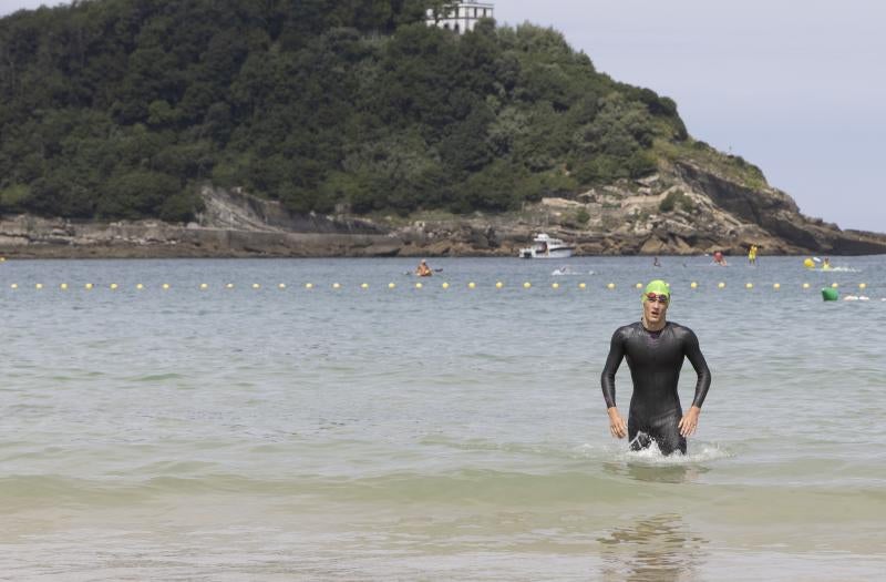 Enaitz Goñi, ganador en la categoría masculina, llegó solo a meta.