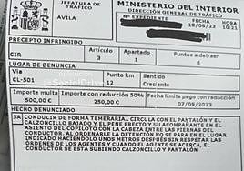 Explicación de la multa publicada por SocialDrive.