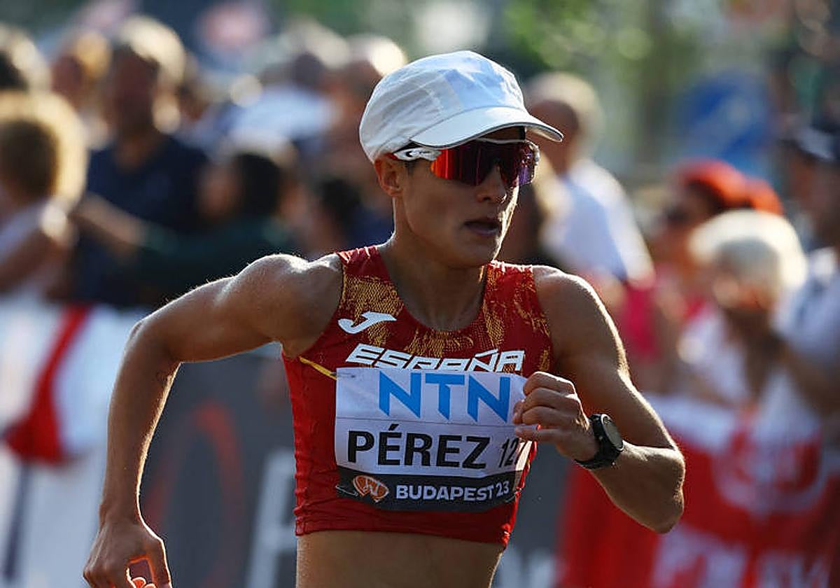 María Pérez, en un momento de la final de 20 kilómetros marcha.