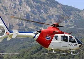 Un helicóptero de la Ertzaintza durante una operación.