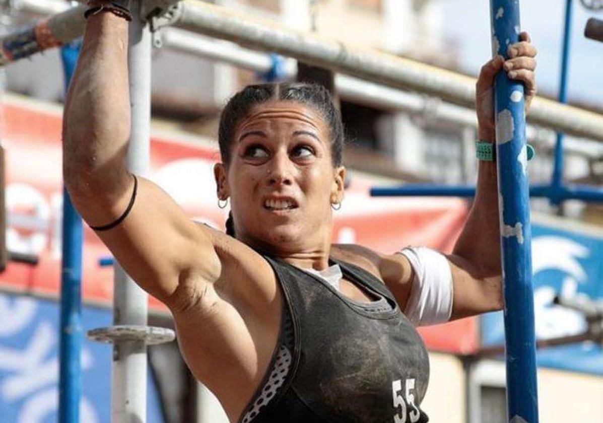 Andrea Azkune, en una prueba del campeonato de España de carreras de obstáctulos.