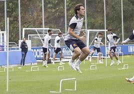 Álvaro Odriozola, en el entrenamiento de este domingo.