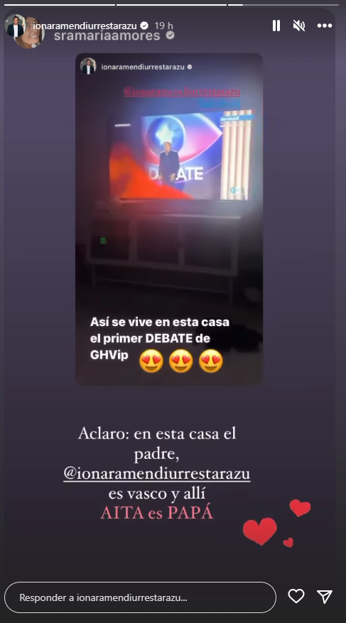 Mensaje compartido de la mujer de Ion Aramendi en redes sociales.