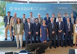 La consejera de Desarrollo y Medio Ambiente, Arantxa Tapia, durante la presentación de hoy del BasqueCCAM.