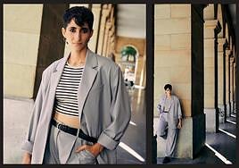 Dos de las fotografías de Alba Flores en San Sebastián.