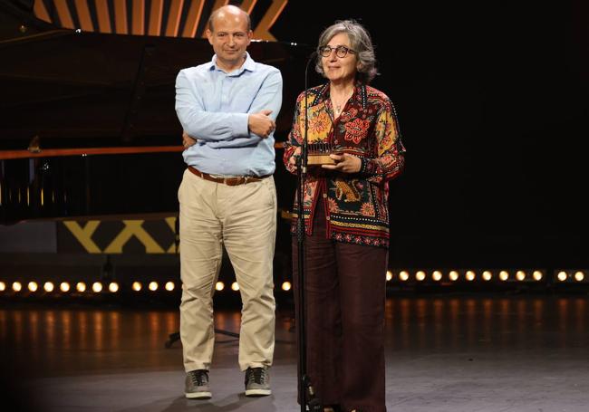 Isabel Herguera y Gianmarco Serra, de 'El Sueño de una Sultana', premio al mejor guion vasco.