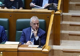 El lehendakari, Iñigo Urkullu, en la Cámara vasca.
