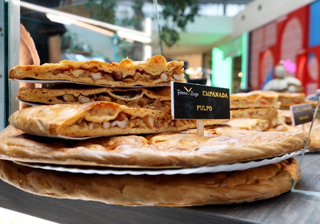 La empanada de pulpo de Forno de Lugo, una de las muchas variedades que ofrece la panadería.