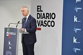 El lehendakari Iñigo Urkullu en su intervención esta mañana en DV Gunea.