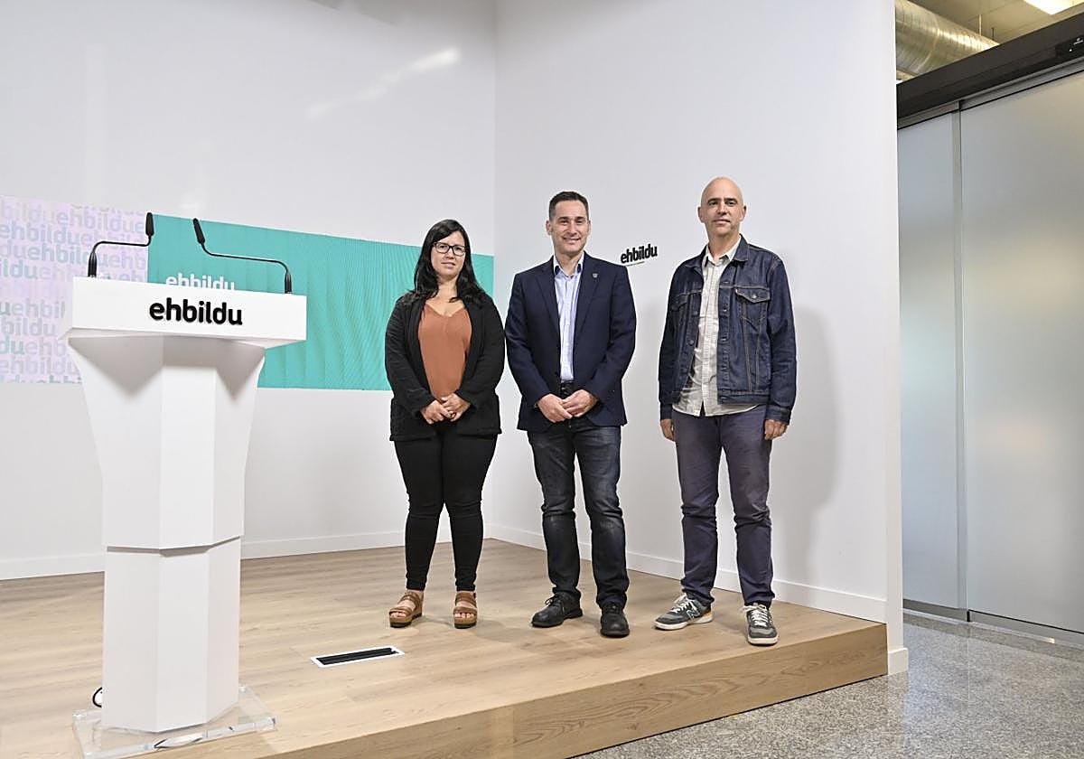 Amenabarro (Juntas de Gipuzkoa), Casanova (Bizkaia) y Ortiz de Guinea (Araba), este martes en Donostia.