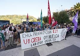 Protesta este miércoles en San Sebastián.