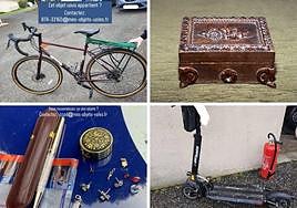 Diferentes objetos publicados en el listado de la policía francesa.