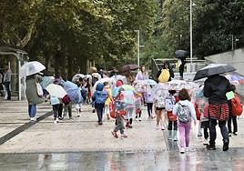 Lluvia en las calles de Donostia.