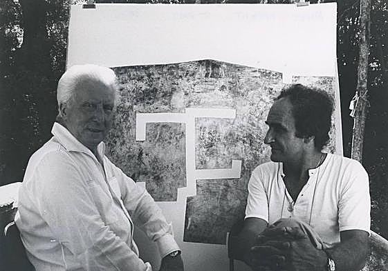 Aimé Maeght y Eduardo Chillida en Saint-Paul-de-Vence, 1976.