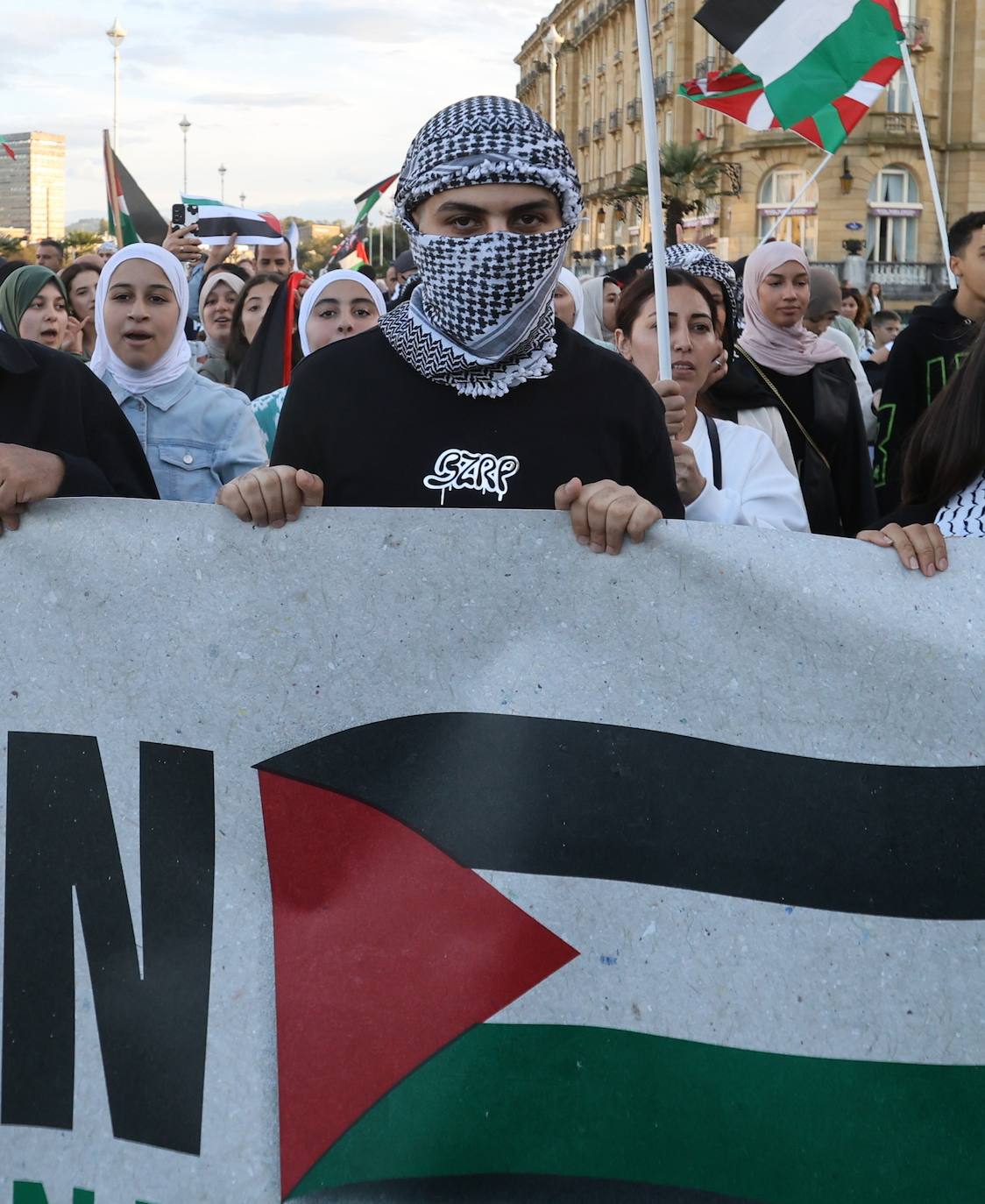 Donostia se echa a la calle en apoyo al pueblo palestino