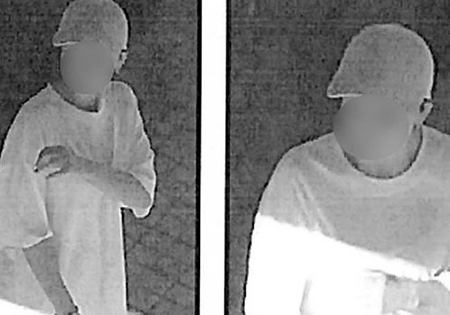 Otra imagen de uno de los ladrones captado por una cámara de seguridad.