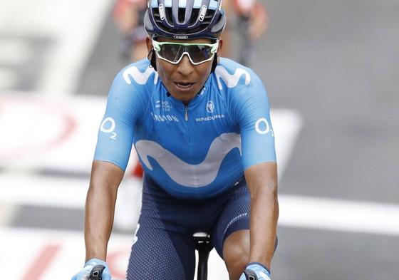 Nairo Quintana en su llegada a la meta de la Vuelta a España en 2019