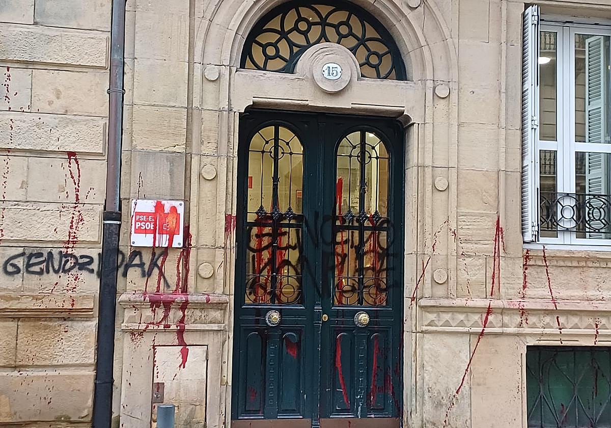 La sede del PSE de Gipuzkoa en la calle Prim de Donostia.