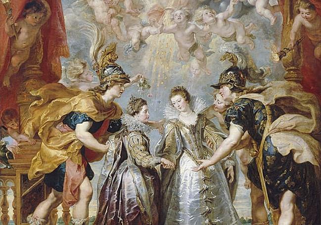 Intercambio de princesas. Peter_Paul_Rubens_El pintor representa el río Bidasoa de una forma alegórica.
