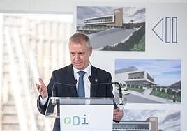 El lehendakari, Iñigo Urkullu, en un acto esta mañana en Abanto-Zierbena.