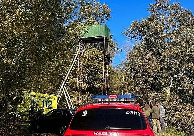 Palomera desde la que se ha precipitado el cazador hondarribiarra.