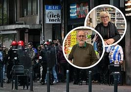 Marta Vergara y Juan Carlos fueron algunos de los testigos de los incidentes ocurridos ayer en los aledaños del estadio de Anoeta