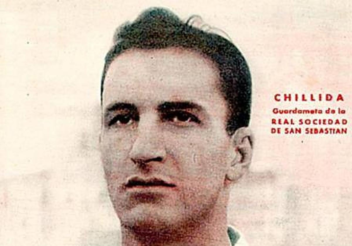 Chillida en sus tiempos de portero. ¿Por qué no Remiro así un partido?