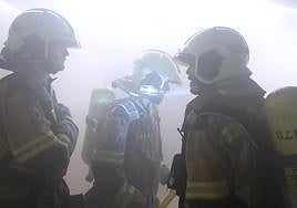 Simulacro de incendio en Garbera